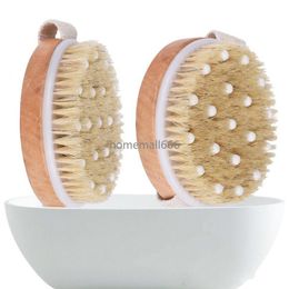 New Style Hot Dry Skin Body Soft Natural Bristle SPA Brush Wooden Bath Shower Bristle Body Brush without Handle AA