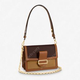 Dauphine Mini Bag 20cm 25cm Two Sizes Two-tone Panelled Metal Small Size with Chain to Use as Handbag or on Shoulder