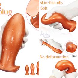 Erotica Anal Toys Multiple Sizes Silicon Plug Huge Butt Plug Sex for Woman Massager Masturbator Soft Elastic Comfortable Anus 220507