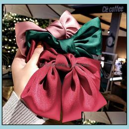 Hair Clips Barrettes Jewelry Big Bows Women Girls Headband Fashion Korean Sweet Hairs Accessories 6 Colors Drop Delivery 2021 Wgpyx