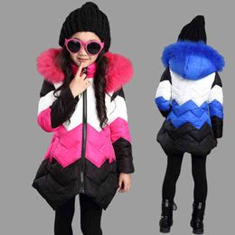 New Fashion Winter Thicken Warm Kids Girls Jacket Children Plus Thick Velvet Jacket Long Warm Jacket Snowsuit For Cold Winter J220718