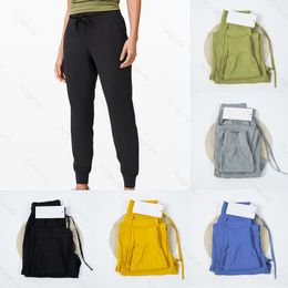 lululemens Damen-Designer-Damenhosen, Yoga-Kleidung, modische Damen-Jogginghose, Capris, Sport- und Freizeithose, Kordelzug, Stretch-Taille, Trainings-Jogginghose