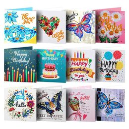 Gift Wrap 8 12 Pcs Diamond Painting Cards Happy Birthday 5D DIY Special Card Postcards For Child
