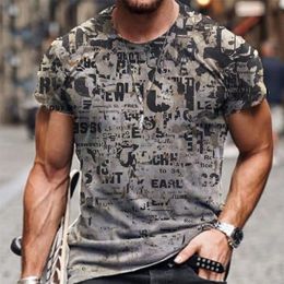 threedimensional graphic Tshirt mens fashion casual top fun 3D printing Tshirt summer Oneck shirt streetwear 220607