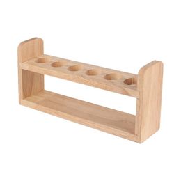 Hooks & Rails Wood Display Shelf For Diameter 3cm Glass Bottles Suitable 9cm-25cm Length TubesHooks