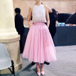 Skirts Summer Pink Length Tutu Womens Formal Party Skirt Top Quality Elegant Tulle Midi Custom Made Women ClothingSkirtsSkirts