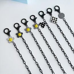 Chains 2022 Acrylic Mask Chain Flower Smile Pendant Rope Holder Lanyard Strap Accessories For Woman Studient