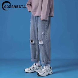 Hole 2021 New Fashion Casual Japanese Retro Jeans Trousers S 5XL Large Size Harajuku Korean Blue Men Pants 210330