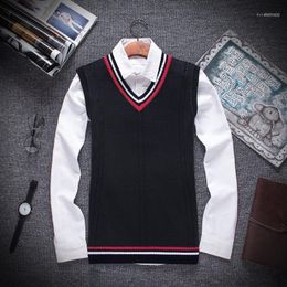 Men's Sweaters Mens Slim Fit Sweater Vest For Fall 2022 Fashion Trends Clothing Knitted Sleeveless Pullover Vintage Twist Pattern V Neck Jum