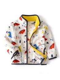 Toddler Boys Dinosaur & Letter Graphic Fleece Jacket SHE