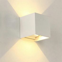 modern up down outdoor wall sconce Canada - LED 6w 12w Outdoor Wall Light Up Down IP65 Waterproof White Black Modern Sconce Wall fixtures Lamp 220V 110V Exterior Home Lightin232N