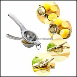 Fruit Vegetable Tools Kitchen Kitchen Dining Bar Home Garden Stainless Steel Lemon Lime Orange Squeezer Manual Hand Press Citrus Juicer D