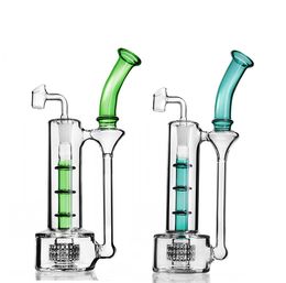 Thick beaker base Straight Tube hookahs Hookahs Bong Glass Smoke Water Pipes Recycler Oil dabber Rigs Shisha With 14mm Joint 12.2 Inchs