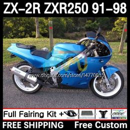 Body Kit For KAWASAKI NINJA ZXR-250 ZX 2R 2 R R250 ZXR 250 ZXR250 1991 1992 1993 1994 1995 1996 1997 1998 9DH.6 ZX-R250 ZX-2R ZX2R 91 92 93 94 95 96 97 98 Fairing Glossy blue