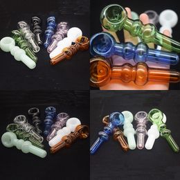 Wholesale colorful mini 12cm glass spoon pipe Gourd hand tobacco pipes for smoking dry herb