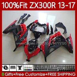 Injection Bodys For KAWASAKI NINJA ZX3R EX ZX 3R 300R ZX300 Red black ZX300R 13 14 15 16 17 125No.93 ZX-300R EX300R ZX-3R 2013 2014 2015 2016 2017 EX-300 13-17 OEM Fairing