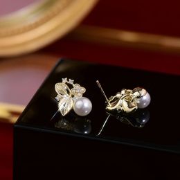 Dangle & Chandelier Women Fashion Leaf Butterfly Pearl Earrings Personality 2022 New Brincos Feminino
