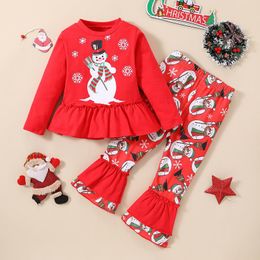 Clothing Sets Fall Clothes For Teen Girls Kids Toddler Baby Children Autumn Christmas Print Cotton Long Sleeve Pants Girl SleeveClothing