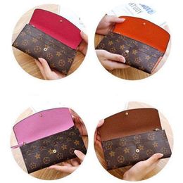 Top Quality Brown flower Wallets 96006 Wholesale red lady long wallet multicolor designer coin purse Card holder boxs purses womens classic zipper pocket purse