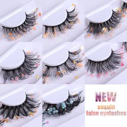 Reusable Hand Made Fashion Sequined Fake Eyelashes Soft & Vivid Thick Curly False Lashes Multilayer Eyelash Extensions Makeup Accessory for Eyes 8 Models DHL