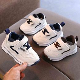 All White Kids Sneaerks for Girls Soft Bottom Anti-slippery Boys Shoes Sneakers 2021 Casual tenis shoes Kids Sports Shoes E11153 G220517