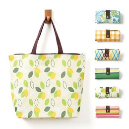 Portable Foldable Oxford Cloth Shopping Bag Waterproof Eco-Friendly Storage Bags Pouch Reusable Lightweight Shoulder Tote Bags Handbags Customizable Logo