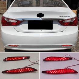 2PCS LED Rear Bumper Reflector Brake Light For Hyundai Sonata 8 2010 2011 2012 2013 2014 Fog Lamp Car Accessories