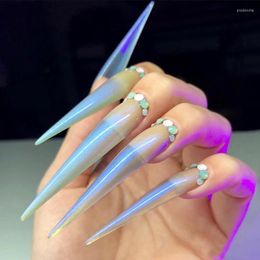 False Nails 120Pcs/Bag Nail Tips Extra Long Stiletto Shape ABS Natural Thin Extending For Salon Accessories Prud22