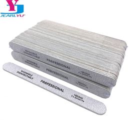 emery board grit UK - 100 X Professional Wooden Nail File Emery Board Strong Thick 180 240 Grit for UV Gel Polish Manicure Acrylic Supplies Tool Set 220704