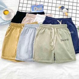 Men's Shorts High Quality Letter Print Linen Shorts for Mens 2021 Summer Casual Clothing Teens Straight Basketball Short Joggers Sweatshorts T220825
