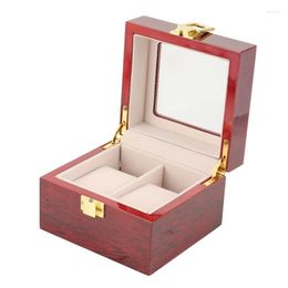 Watch Boxes & Cases Wood Storage 2 Slots Watches Display Box Jewellery Case Organiser Holder Promotion BoxesWatch Hele22