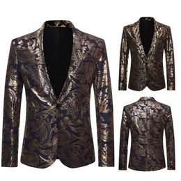 Erkek Suit Blazers Sonbahar Erkekler Parlak Yüz Damgalama İnce Uygun Takım Man Elbise Kostüm Ziyafet Moda Konforlu Takım 220826