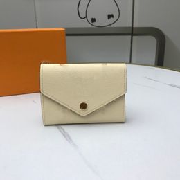 luxurys designers bags Quality Women Short Wallet Discount original box card holder brand designer damier Embossing 08