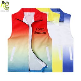 Customdesign vest custom men and women gradient color vest casual work advertising top 220609