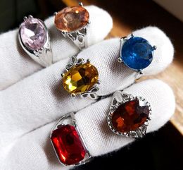 Stained glass crystal gem Ring Hybrid models many size Lady/girl Fashion Jewellery mix style 100pcs/lot