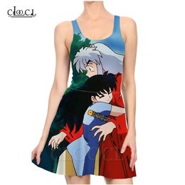 Anime Inuyasha Ladies 3D Print Fashion Harajuku Abito da donna Ragazza Abbigliamento Abito estivo senza maniche 220617