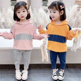 Toddler Girls Clothes Patchwork Suit For Girls Hoodies Pants Big Girls Clothes Spring Autumn Children's Clothes 210412