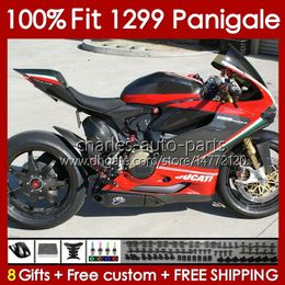 Injection mold Body For DUCATI Panigale 959R 1299R 959S 1299S 2015-2018 Bodywork 140No.107 959 1299 S R 2015 2016 2017 2018 959-1299 15 16 17 18 OEM Fairing red black blk
