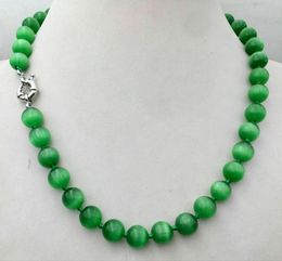 Chains Handmade12mm Natural Green Opal Gemstone Round Beads Necklace 18'' AAAChains