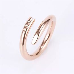 Rose Gold Stainless Steel Crystal wedding ring Woman Jewellery Love Rings Men Promise Rings For Female Women Gift Silver Engagement Party Friendship Nail Ringss