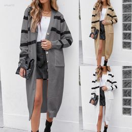 New Women Open Front Sweater Knitted Jacket Winter Tie-Dye Long Sleeve Vest Simple Comfy Daily Vest L220725