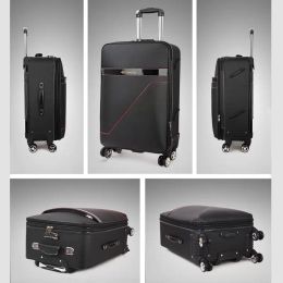 Suitcases Fashion Travel Rolling Lage Carry On Trolley Bag Men Women PU Spinner Password Box Business High Quality Suitcase