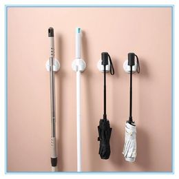 Hooks & Rails 1/3pcs Adhesive Multi-Purpose Wall Mounted Mop Organizer Holder RackBrush Broom Hanger Hook Kitchen Bathroom Strong HooksHooks