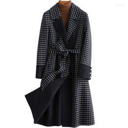 Women's Wool & Blends 2022 Two-sided Woollen Overcoat Woman Long Fund Suit Lead Self-cultivation Chalaza Loose Coat Bery22