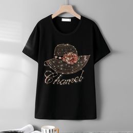 Women's TShirt Summer Fashion shortsleeve Tshirts female Creativity Hats diamonds Pattern Loose Casual High quality Round neck women tops 230206