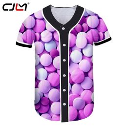 Fashion Man Baseball Shirt 3D Medicine Sugar Funny Streetwear Mens Tshirt Whole body printing Oversized Tshirt 220623