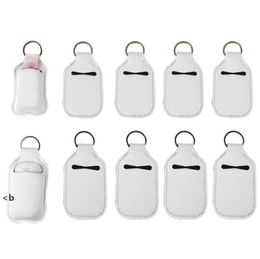 Sublimation Blanks Refillable Neoprene Hand Sanitizer Holder Favor Cover Chapstick Holders 30ML Flip Cap Containers Travel ZZB15485