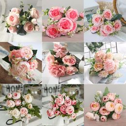 Decorative Flowers & Wreaths 1pcs Silk Peony Bouquet Home Decoration Accessories Wedding Party Scrapbook Fake Plants Diy Artificial Roses Fl