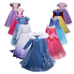 Girl's Dresses Girls Dress Kids Halloween Carnival Cosplay Princess Costume Children Christmas Party Fancy Up Snow Queen Disguise