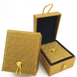 Chinese Knot Silk Brocade Pendant Necklace Box High End Vintage Jewellery Gift Packaging Case